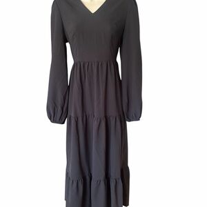Elegant Black Long Sleeve Dress